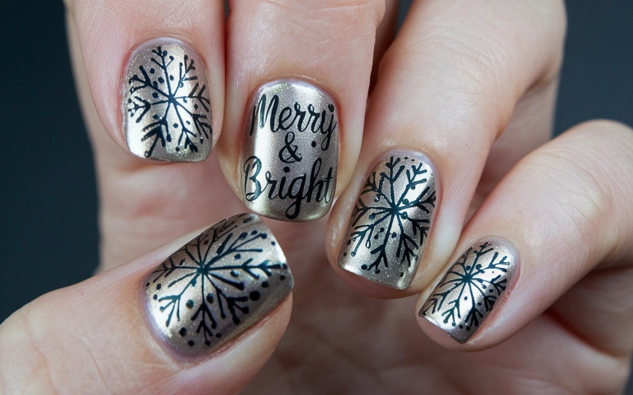 Winter Chrome Nails
